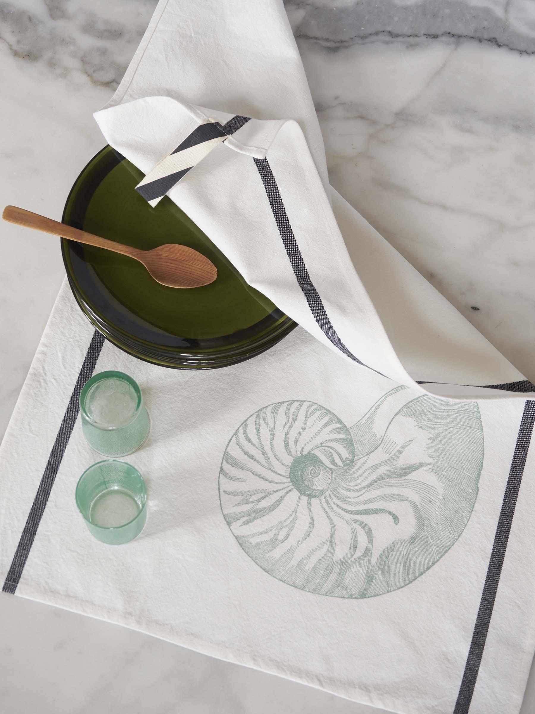 tea towel cotton Ursula celadon